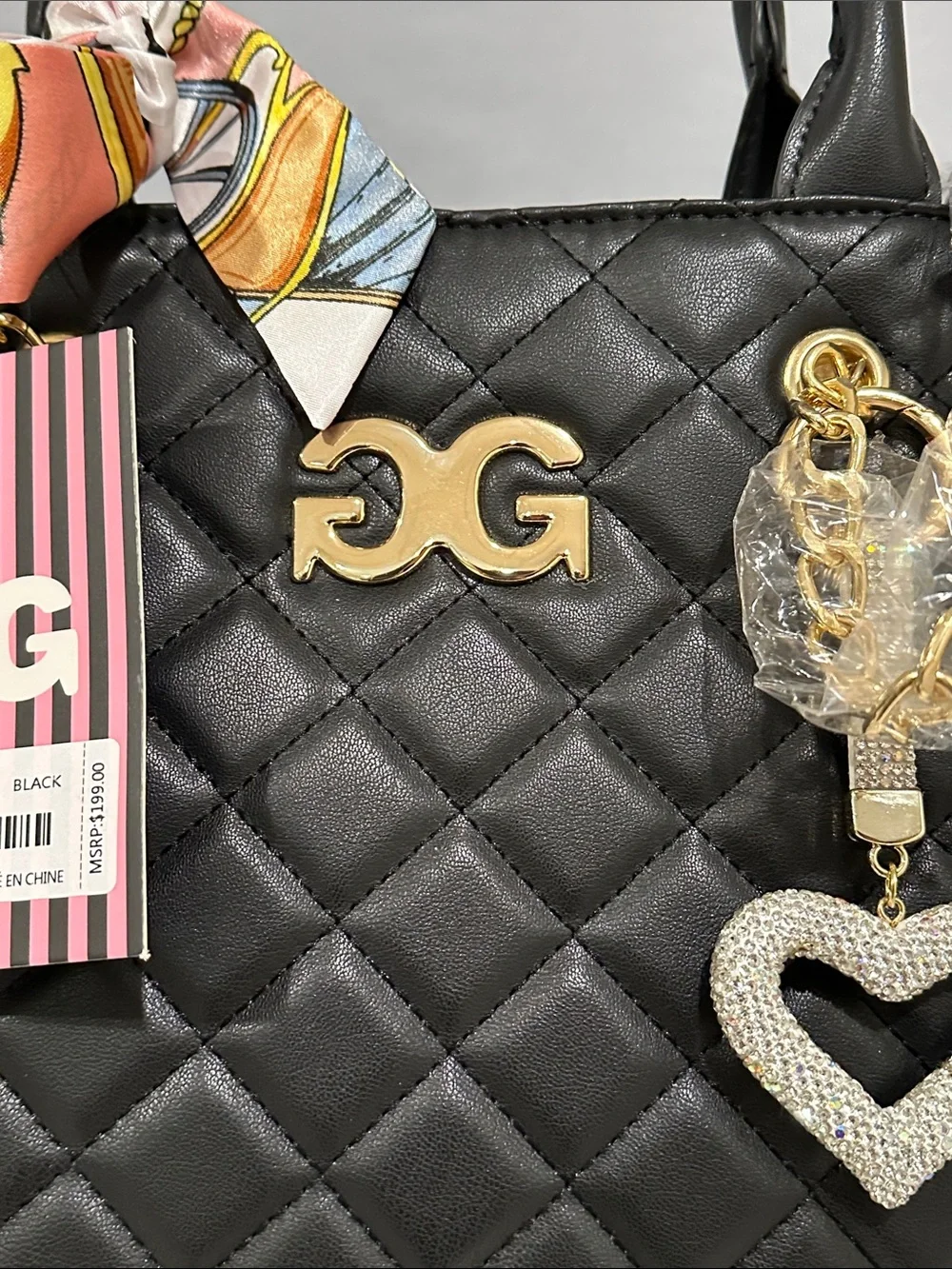 Gilda Paris Black Large Quilted Tote bag NWT’S